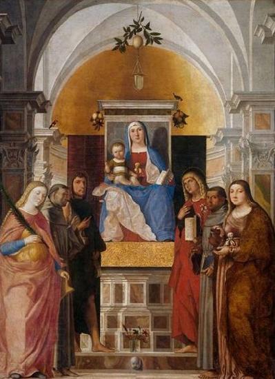 Marcello Fogolino Madonna with child and saints.